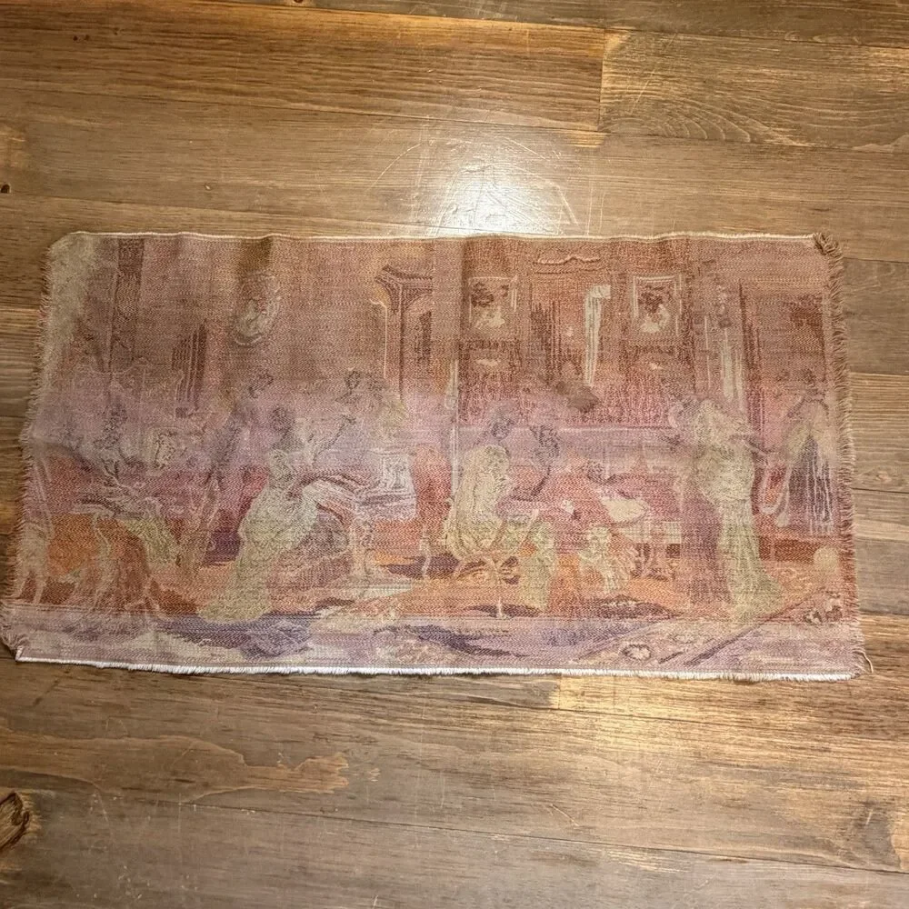 vtg woven tapestry wall hanging